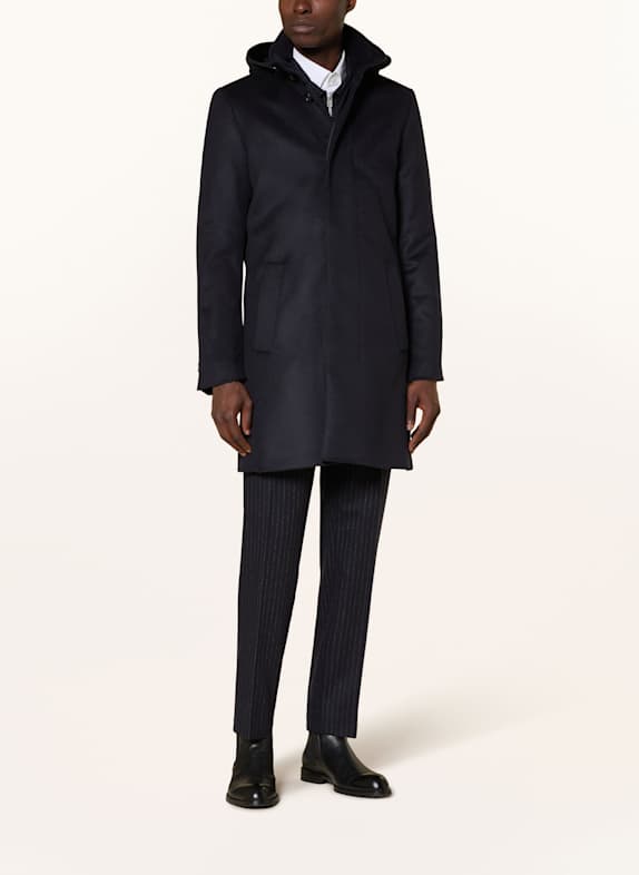 TIGER OF SWEDEN Mantel ALERIC mit abnehmbarer Kapuze DUNKELBLAU