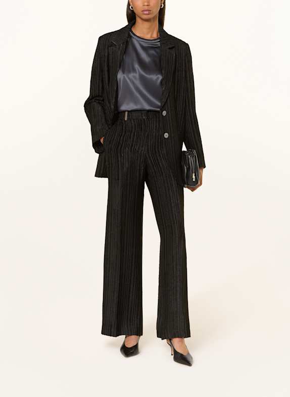 PESERICO Marlenehose aus Samt SCHWARZ