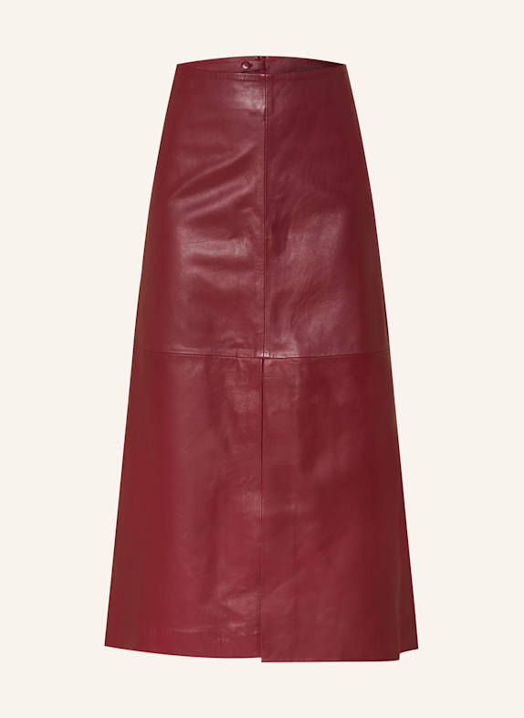 InWear Jupe en cuir BRODIAIW ROUGE FONCÉ