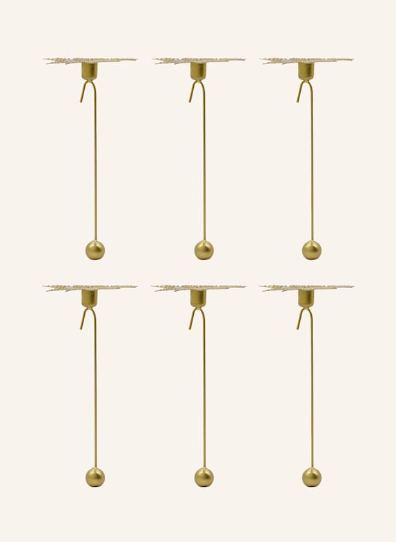 house doctor 6er-Set Kerzenhalter HDLEAVES GOLD