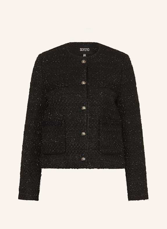 SLY 010 Bouclé-Jacke ANNALENA mit Glitzergarn SCHWARZ