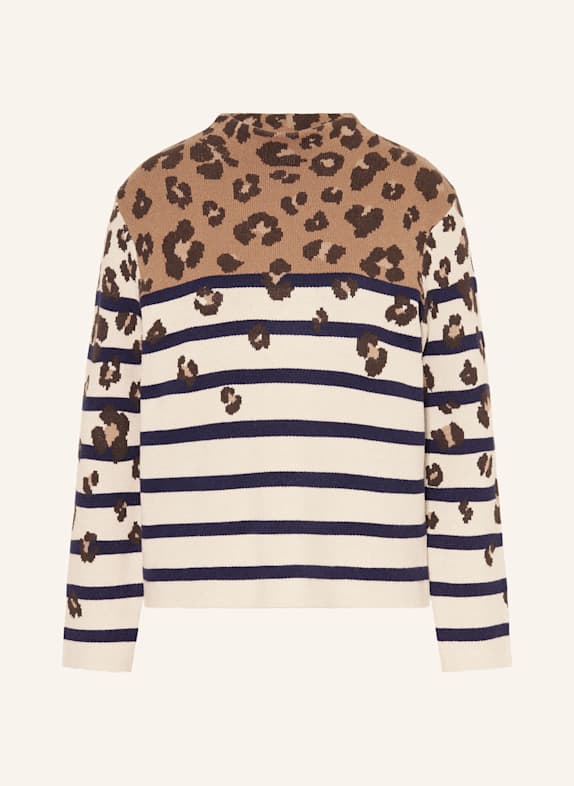 oui Pullover CREME / HELLBRAUN / DUNKELBLAU