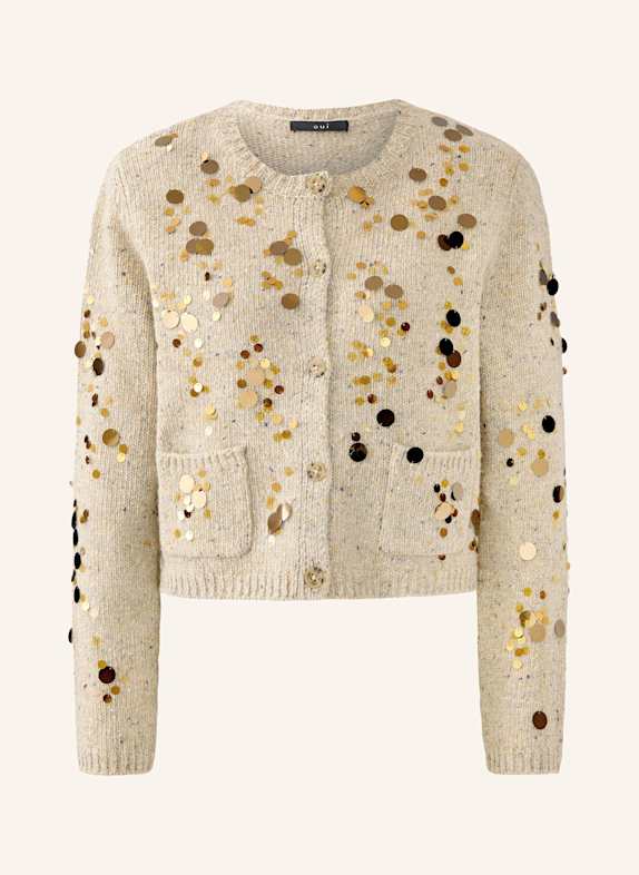 oui Cardigan with sequins BEIGE