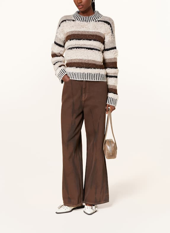 MRS & HUGS Trui met alpaca BROWN MELANGE