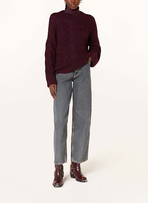 MRS & HUGS Trui met alpaca BORDEAUX
