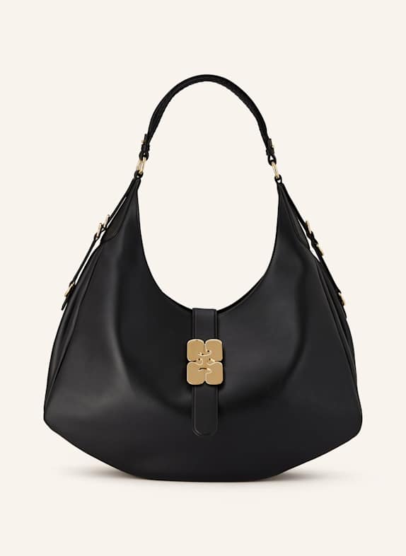 GANNI Schultertasche mit Pouch SCHWARZ