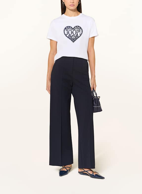 JOOP! T-shirt TITA WIT / DONKERBLAUW