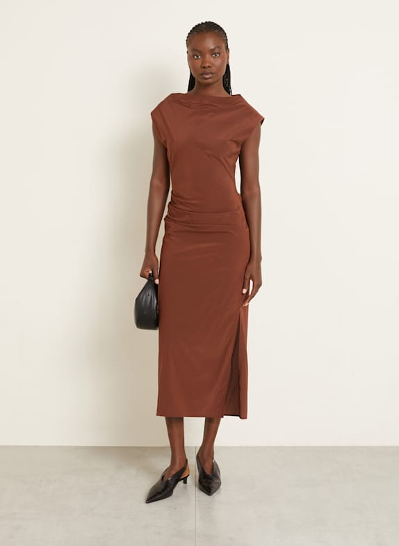 Proenza Schouler Satinkleid TASA mit Seide BRAUN