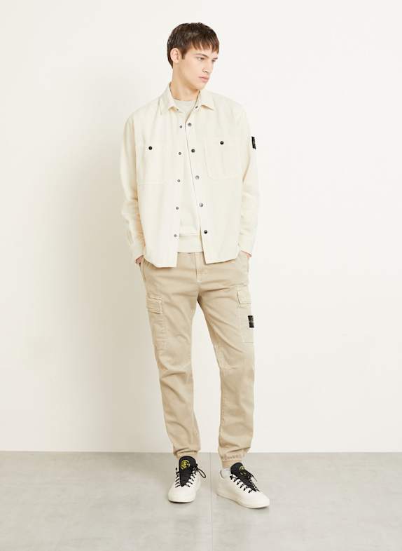 STONE ISLAND Cord-Overjacket ECRU