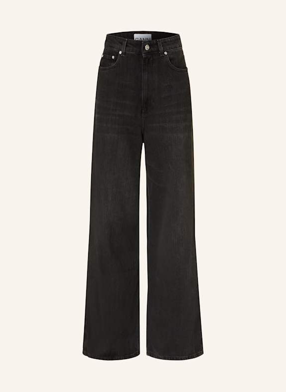GANNI Wide leg jeans 055 BLACK WASHED