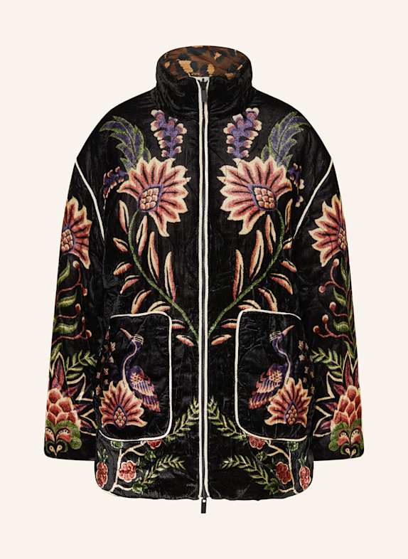 FARM RIO Steppjacke MARVELOUS GARDEN zum Wenden SCHWARZ / BEIGE / COGNAC