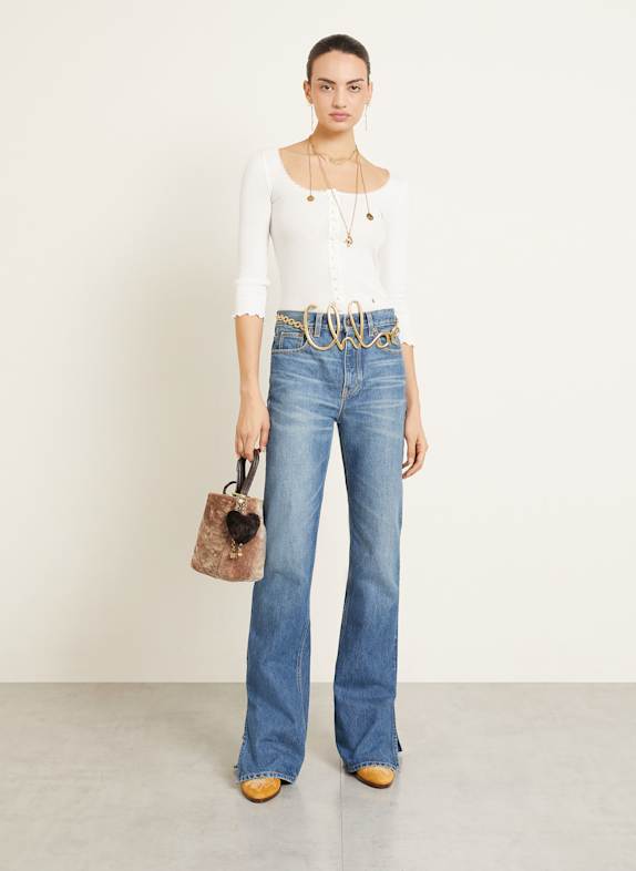 Chloé Shopper SPIN FLORAL GREY