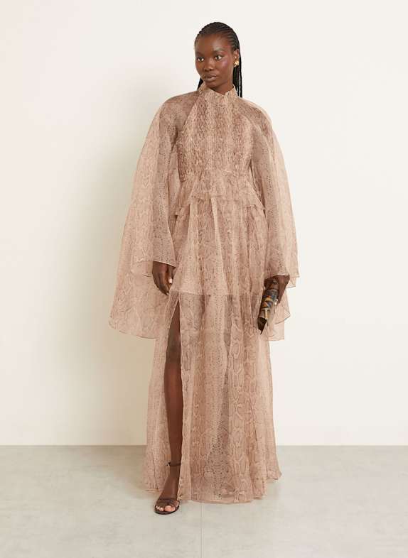 ZIMMERMANN Abendkleid MEMENTO aus Seide CREME / BEIGE