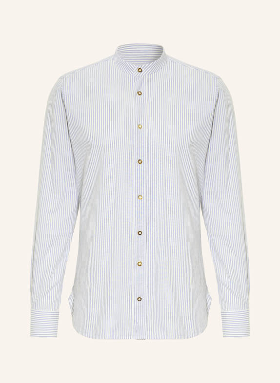 DU4 Trachtenhemd HANSI Slim Fit mit Stehkragen BLAU / WEISS