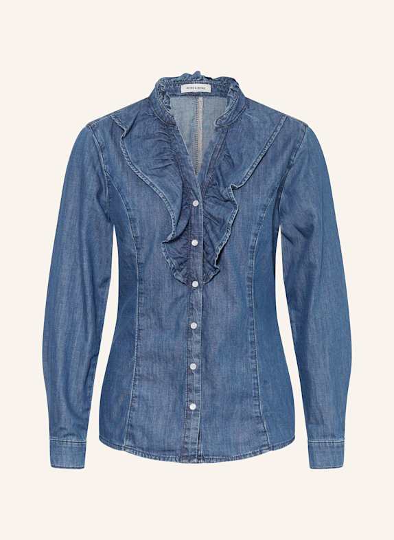 MORE & MORE Jeansbluse BLAU