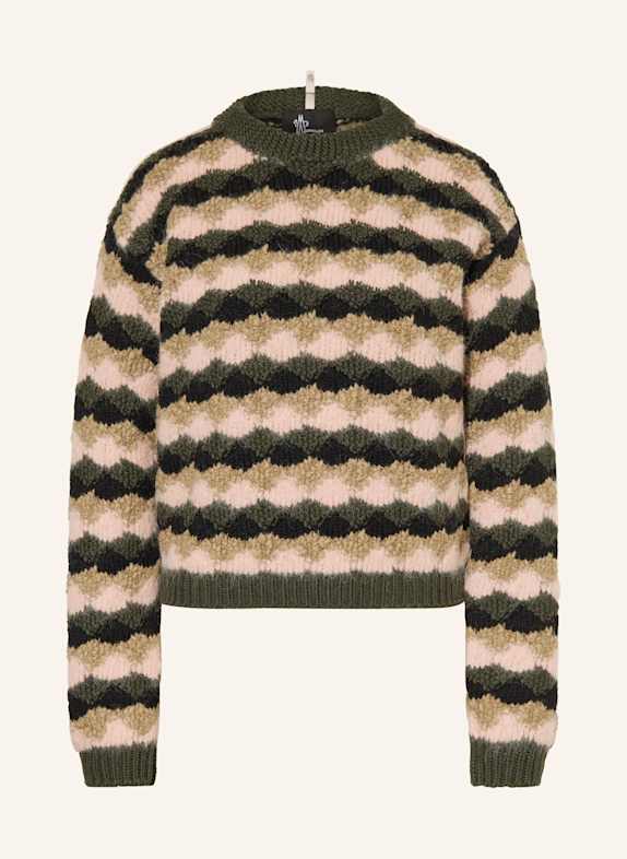 MONCLER GRENOBLE Pullover DUNKELGRÜN / HELLGRÜN / HELLROSA