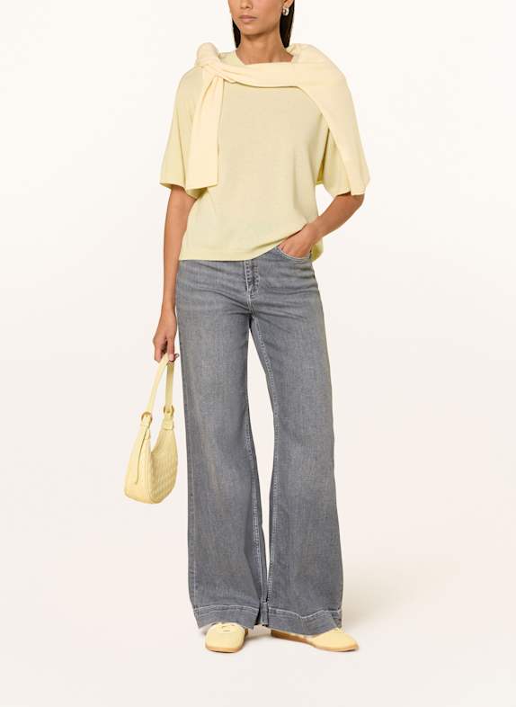 darling harbour Dzianinowa koszulka z kaszmiru yellow / creme