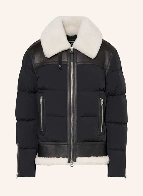 Mackage Daunenjacke ROBERT im Materialmix SCHWARZ / DUNKELBRAUN