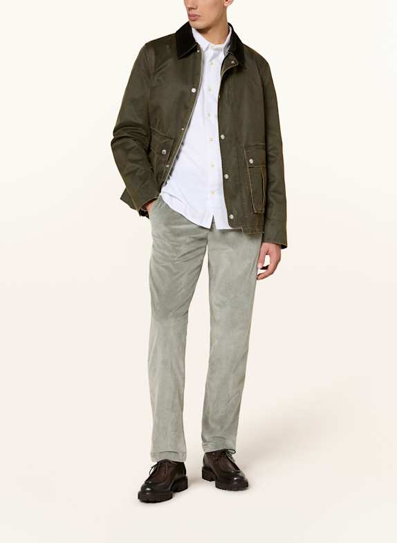 MYTHS Cordbroek in joggingstijl Slim Fit LICHTGROEN / GRIJS