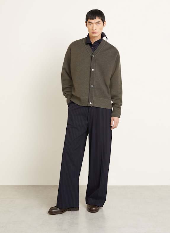 JACQUEMUS Vest LE CARDIGAN DOPPIO KAKI