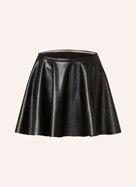 NORMA KAMALI Rock in Lederoptik SCHWARZ