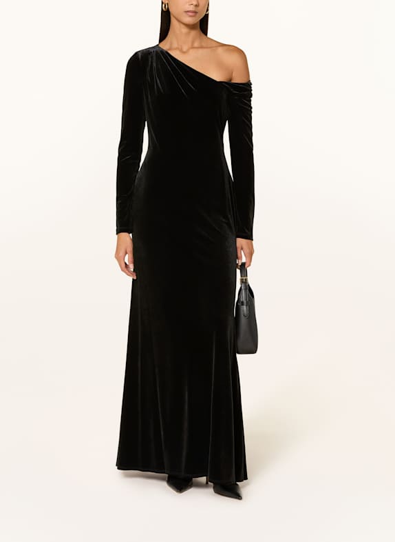 LAUREN RALPH LAUREN Abendkleid aus Samt SCHWARZ