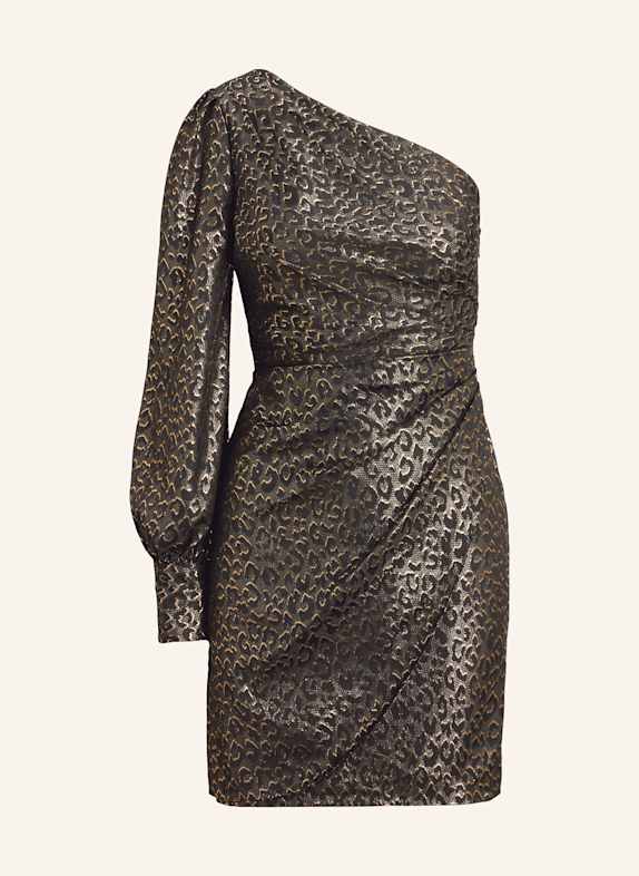Blejzry a saka Koktejlové šaty s třpytivou přízí ČERNÁ/ TMAVĚ ŠEDÁ/ ZLATÁ