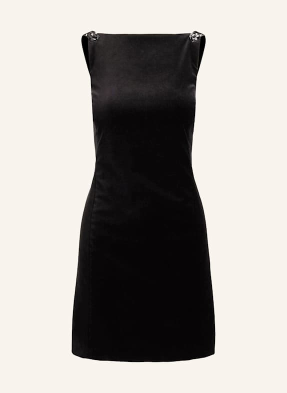 Blejzry a saka Koktejlové šaty ze sametu s ozdobnými kamínky ČERNÁ