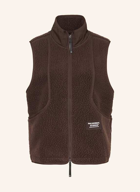PAS NORMAL STUDIOS Fleeceweste OFF-RACE DUNKELBRAUN