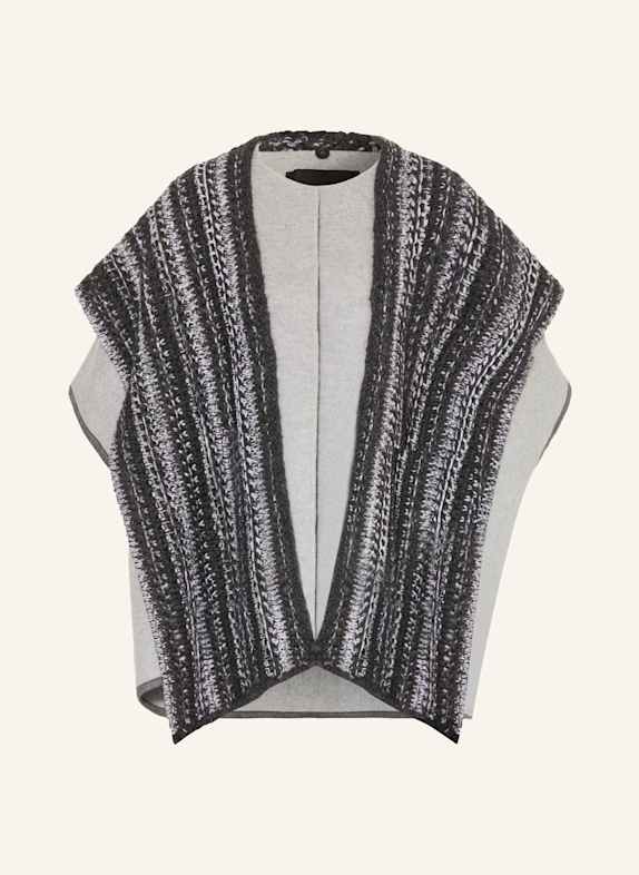 FABIANA FILIPPI Cape mit abnehmbarer Kapuze GRAU / DUNKELGRAU