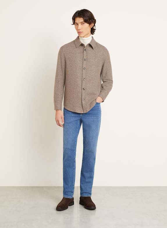 ZEGNA Overjacket met kasjmier en zijde TAUPE