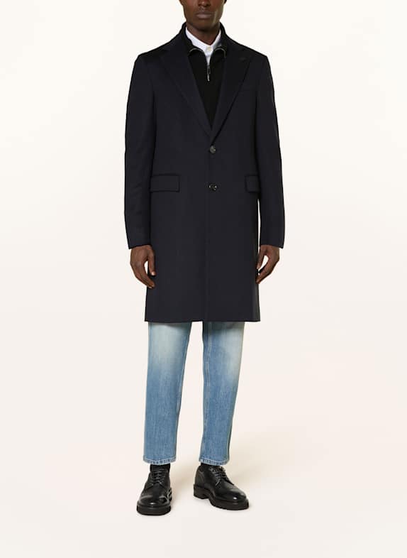 LARDINI Wool coat DARK BLUE