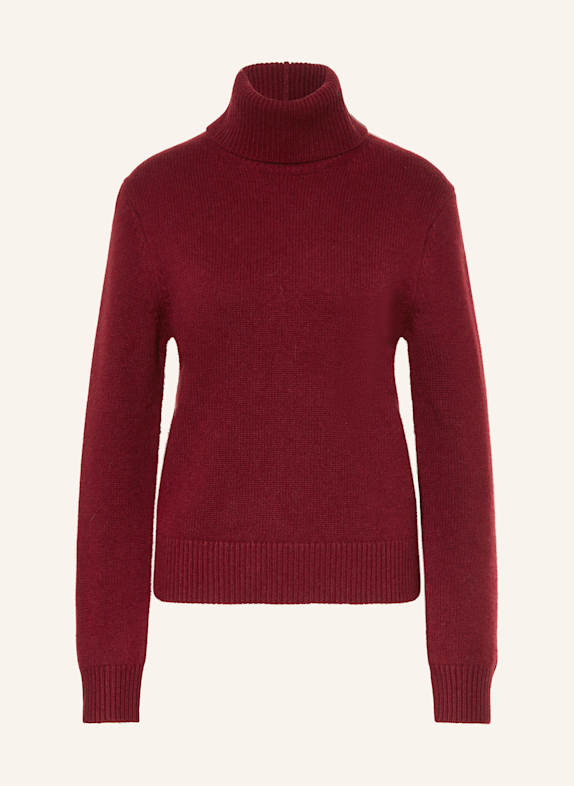 ANINE BING IDRA turtleneck sweater made from merino wool DARK RED