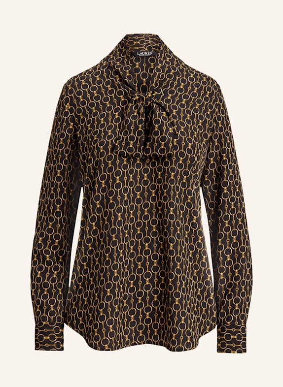 LAUREN RALPH LAUREN Schluppenbluse SCHWARZ / BRAUN