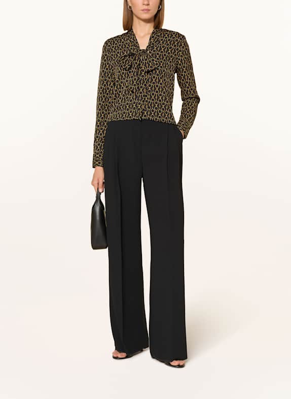 LAUREN RALPH LAUREN overhemdblouse ZWART / BRUIN