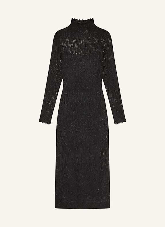 Blejzry a saka Krajkové šaty MATTE ČERNÁ