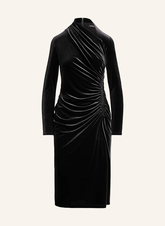 LAUREN RALPH LAUREN Etuikleid aus Samt SCHWARZ