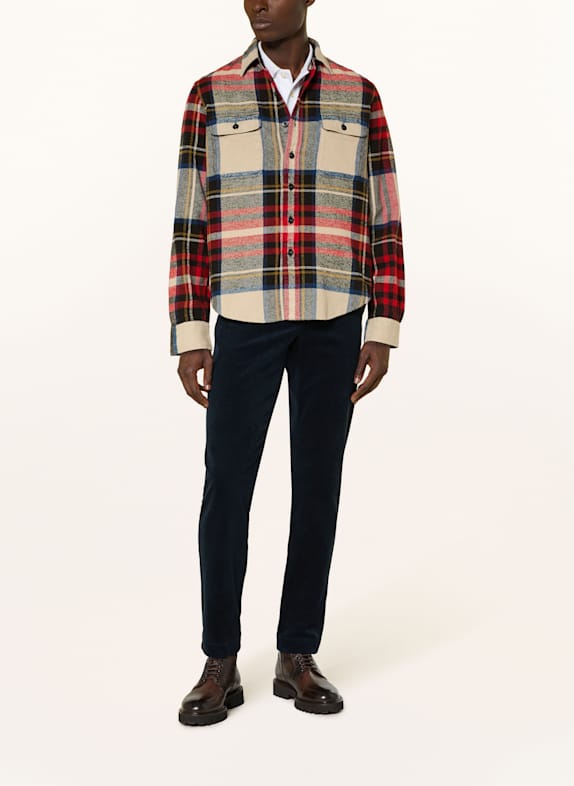 POLO RALPH LAUREN Flanellhemd Classic Fit ROT / CREME / DUNKELBLAU