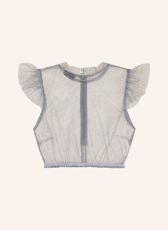 KINGA MATHE Dirndlbluse HEIKI mit Glitzergarn SILBER