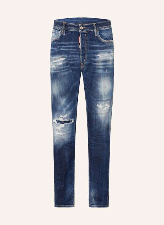 DSQUARED2 Destroyed-Jeans COOL GUY MINI Slim Fit 470 NAVY BLUE