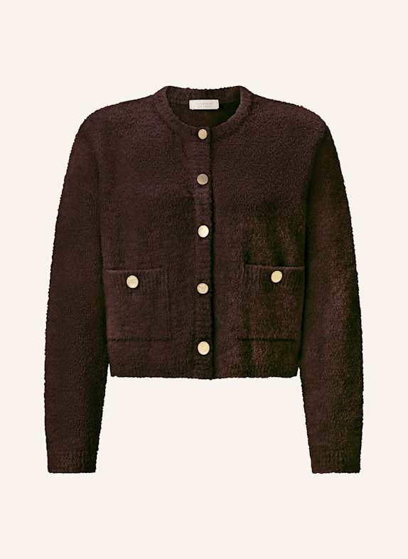 Rich & Royal Kastenjacke aus Bouclé DUNKELBRAUN