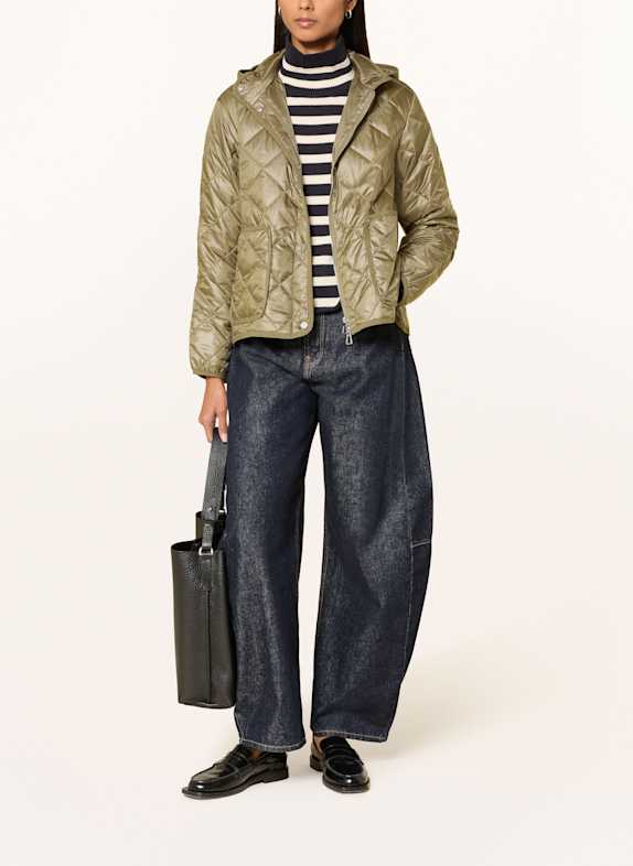 darling harbour Kurtka pikowana z odpinanym kapturem OLIWKOWY