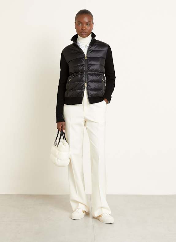 MONCLER Daunenjacke im Materialmix SCHWARZ