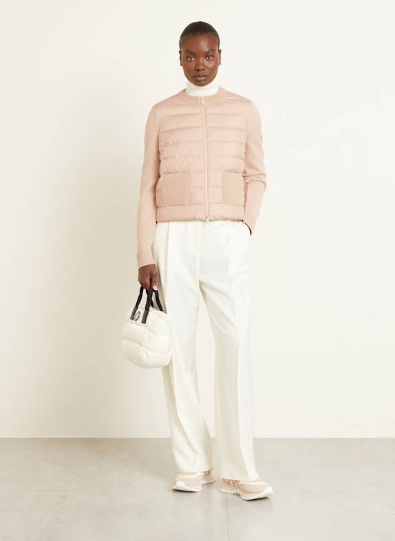 MONCLER Daunenjacke im Materialmix BEIGE