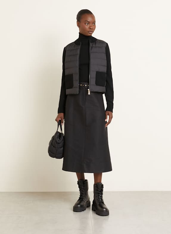 MONCLER Daunenjacke im Materialmix SCHWARZ