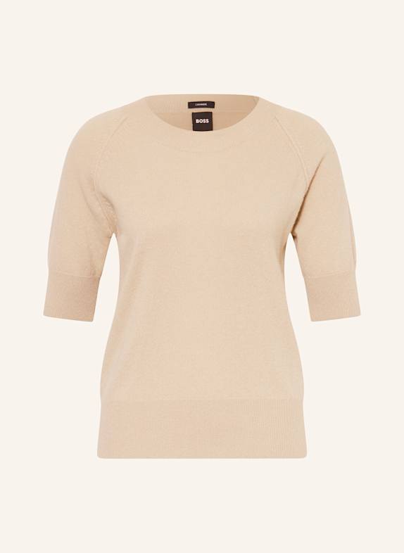 BOSS Strickshirt FAVLOVA aus Cashmere BEIGE