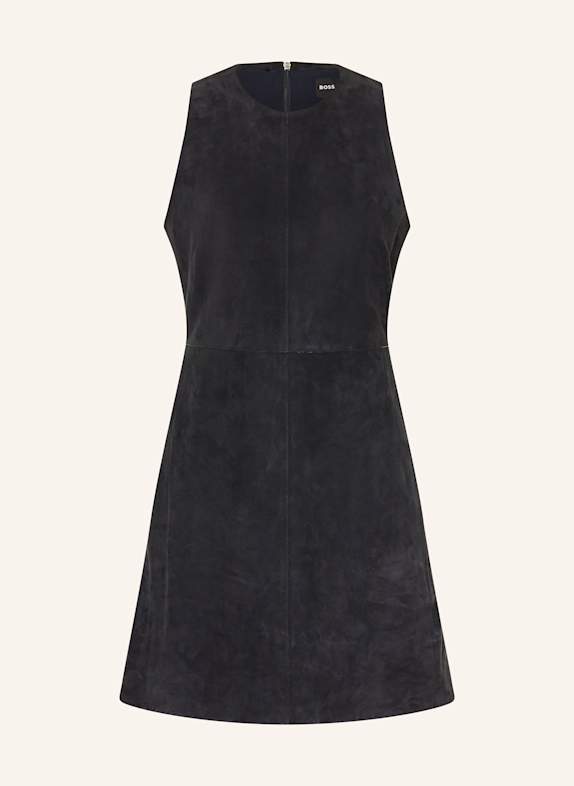 BOSS SYCARA leather dress DARK BLUE