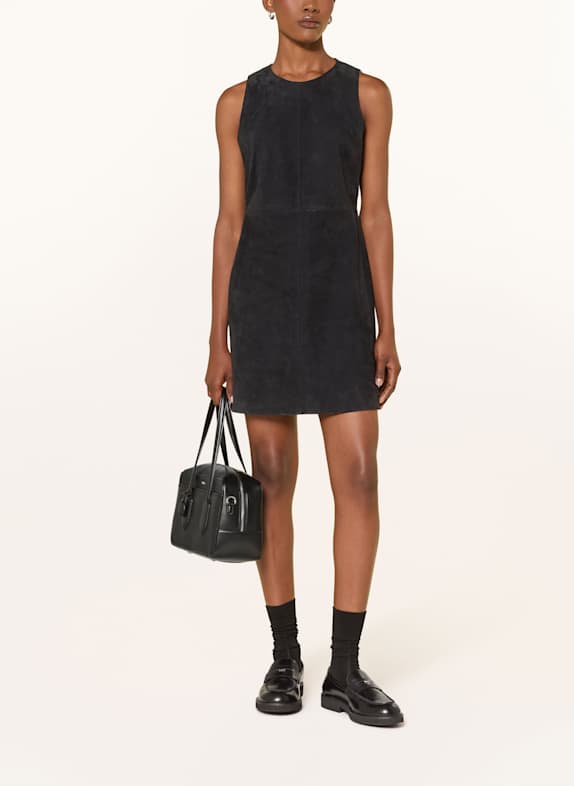 BOSS Lederkleid SYCARA DUNKELBLAU