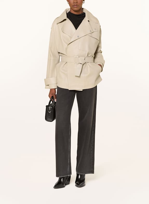 BOSS Lederjacke SATILA CREME