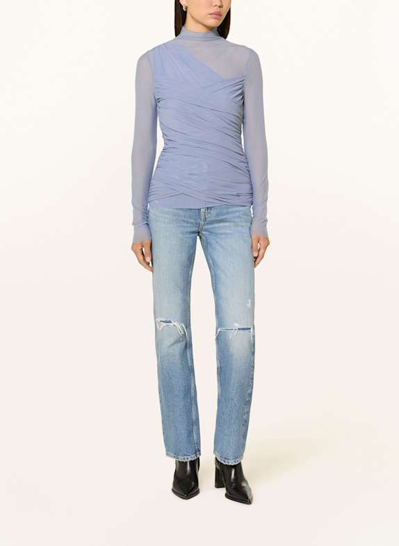 BOSS ETULAH longsleeve van mesh BLAUWGRIJS